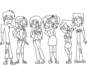 Página para Colorir Personagens de Total DramaRama