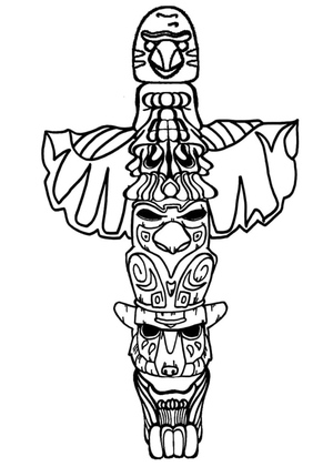 Um Totem Indígena Americano