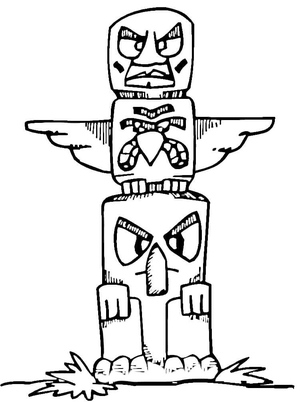 Página para Colorir de um Totem