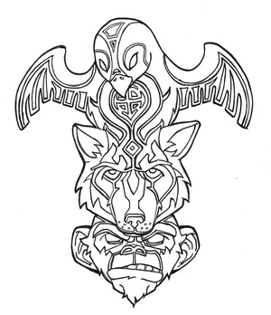 Página para Colorir Página para Colorir de Totem Gratuita para Imprimir