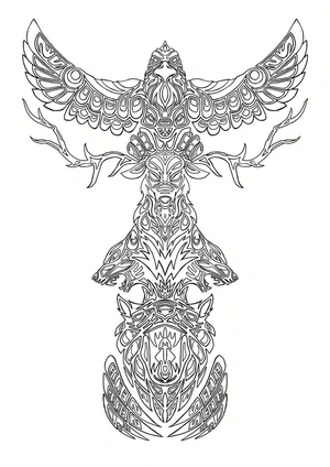 Página para Colorir Totem Incrível