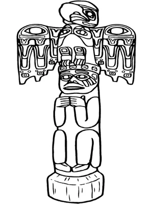 Página para Colorir Design de Totem para Imprimir