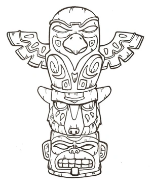 Página para Colorir Imagem de Totem para Imprimir