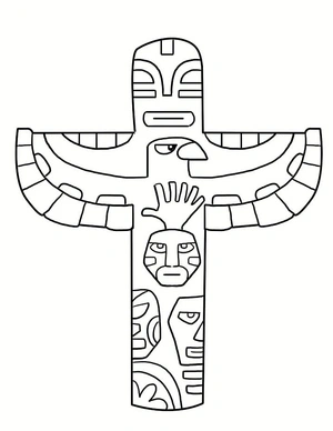 Página para Colorir Totem Simples