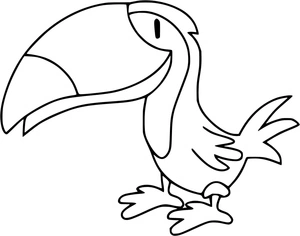 Página para Colorir Pássaro Tucano Divertido