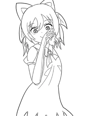 Página para Colorir Cirno do Touhou Project