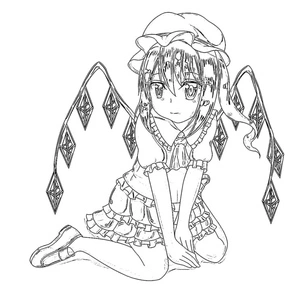 Página para Colorir Flandre Scarlet do Touhou Project