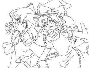 Página para Colorir Garotas do Touhou Project