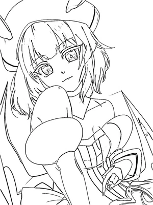 Página para Colorir Remilia Scarlet do Touhou Project