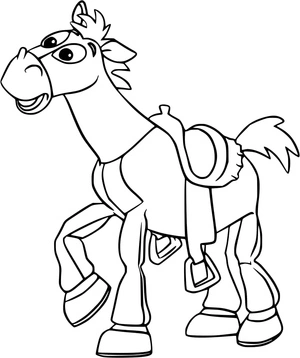 Página para Colorir Bullseye, o Cavalo de Toy Story 2