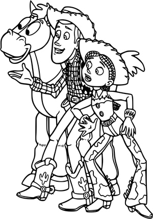 Bullseye, Woody e Jessie de Toy Story 2