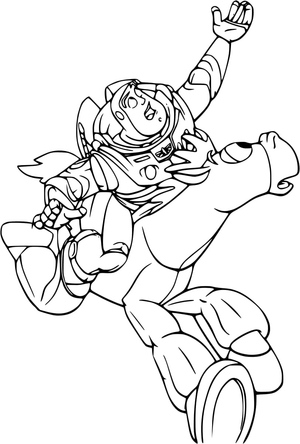 Buzz Lightyear Montando Bullseye em Toy Story 2