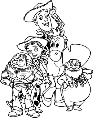 Página para Colorir Personagens de Toy Story 2