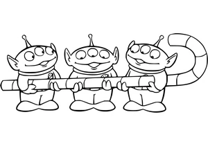 Página para Colorir Alienígenas de Toy Story 3 da Disney