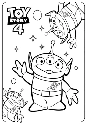 Página para Colorir Alienígenas de Toy Story 4