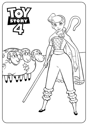 Página para Colorir da Bo Peep de Toy Story 4