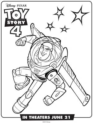 Página para Colorir Buzz Lightyear de Toy Story 4