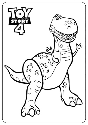 Página para Colorir: Rex de Toy Story 4