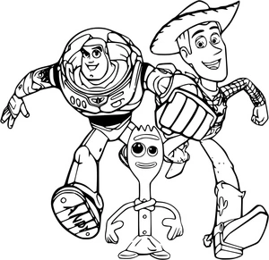 Página para Colorir Toy Story 4 da Disney Pixar
