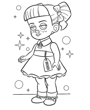 Página para Colorir Gabby Gabby de Toy Story 4 da Disney Pixar