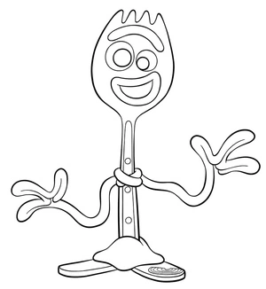 Página para Colorir Página para colorir Toy Story 4 com Forky