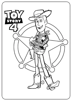Página para Colorir Woody de Toy Story 4