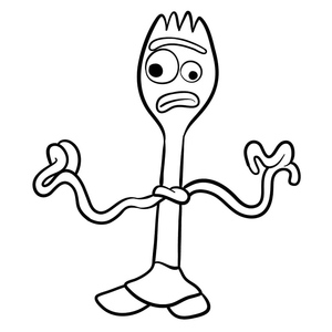 Desenho para colorir do Forky de Toy Story 4