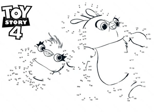 Página para Colorir Ducky e Bunny de Toy Story 4