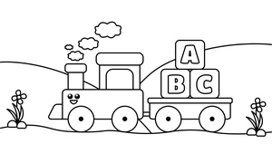 Página para Colorir Trem Adorável