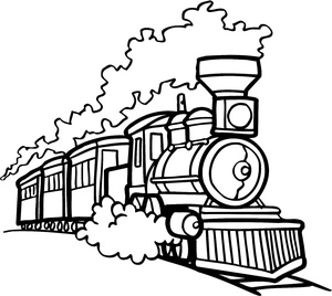 Página para Colorir Locomotiva a Vapor Antiga
