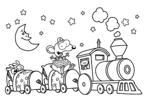 Página para Colorir Trem Encantado das Fadas