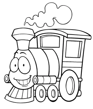 Página para Colorir Passeio de Trem Empolgante