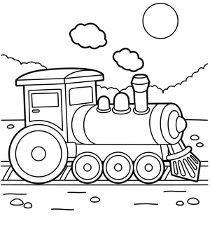Página para Colorir Trem Ideal