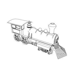 Página para Colorir Cabeça de Locomotiva