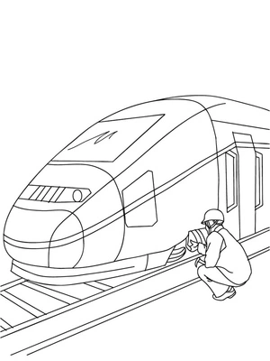 Página para Colorir Técnico em Locomotivas