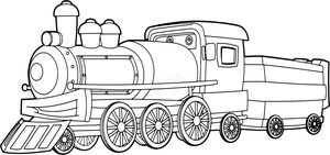 Página para Colorir Trem Simples