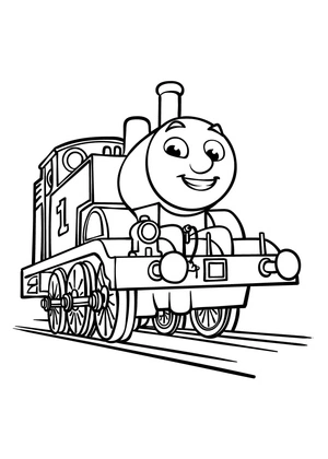 Página para Colorir Diversão com Thomas, o Trem