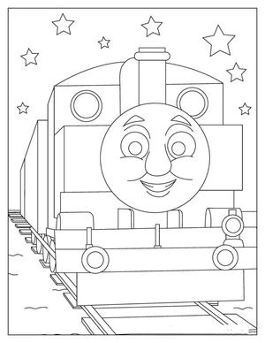Página para Colorir Página para Colorir Thomas, o Trem com Estrelas