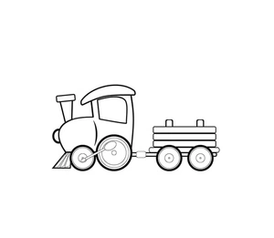 Página para Colorir Locomotiva de Brinquedo