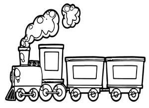 Página para Colorir Aventura de Trem