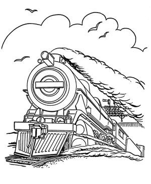 Página para Colorir Viagem de Trem