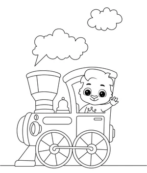 Página para Colorir Passeio de Trem Ruby