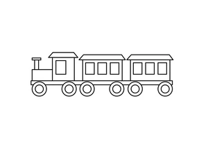 Página para Colorir Brinquedo de Trem
