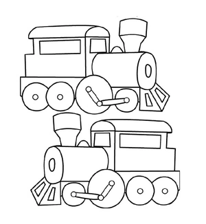 Página para Colorir Duas Viagens de Trem