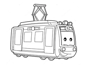 Página para Colorir Bondinho Alegre