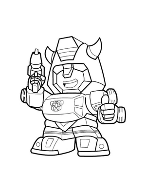 Página para Colorir Robô Adorável dos Transformers