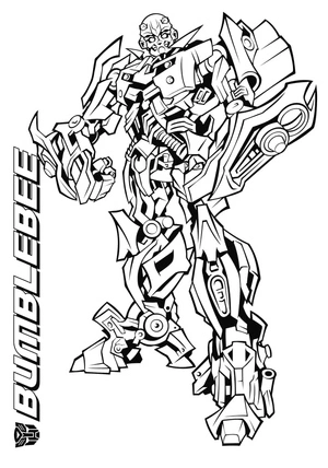 Página para Colorir Abelha de Bumblebee da franquia Transformers