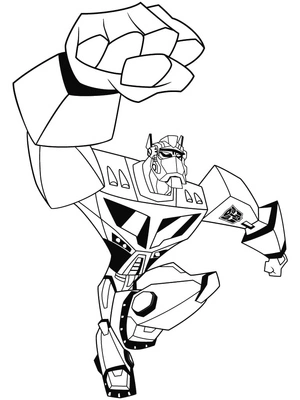Página para Colorir Transformers Optimus Prime em Estilo Animado