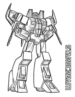 Página para Colorir Transformers Starscream na Animação