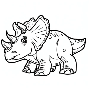 Página para Colorir Um dinossauro Triceratops